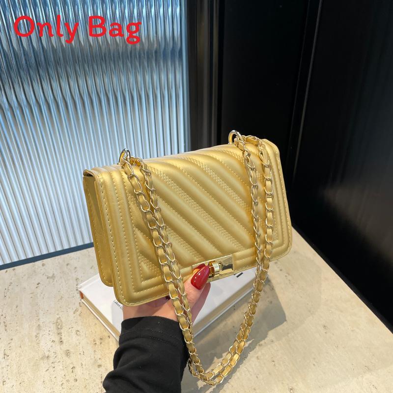 Street Style Small Square Pu Shoulder Bag With Lock Closure For Daily Use