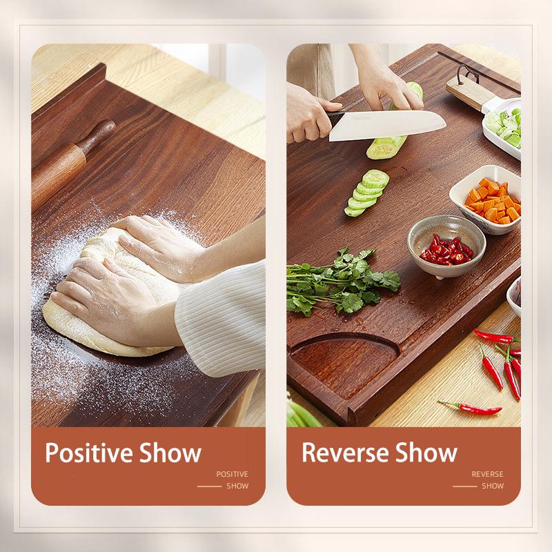 Ebony Cutting Board Home Commercial Double Sided Solid Wood Cutting Board Wooden Panel Home Panel Kneaded Fruit Cutting Board