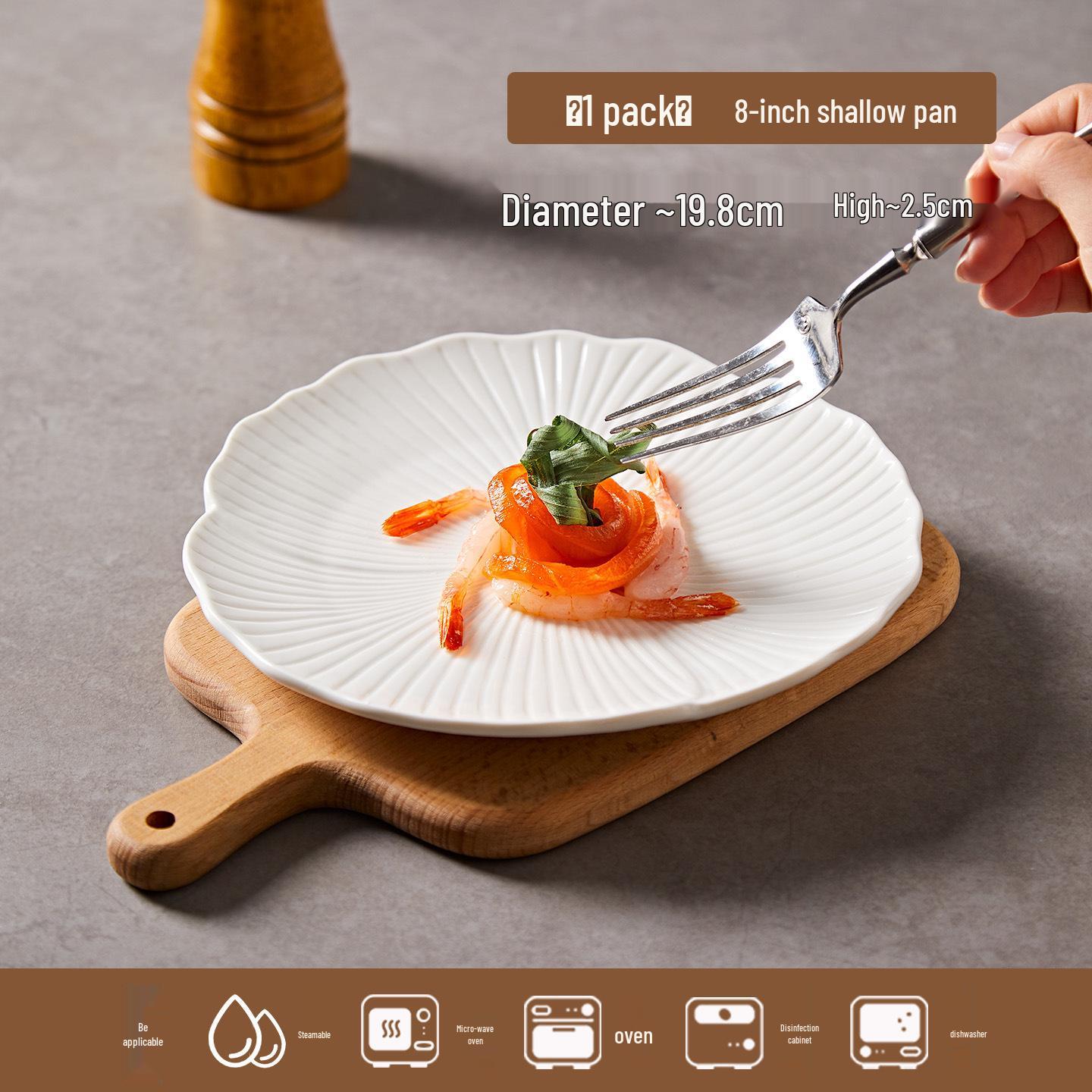 

Набор белых керамических тарелок для супа и салата - Посуда в западном стиле для дома и отеля Plain White Under-glazed Ceramic Western Plate