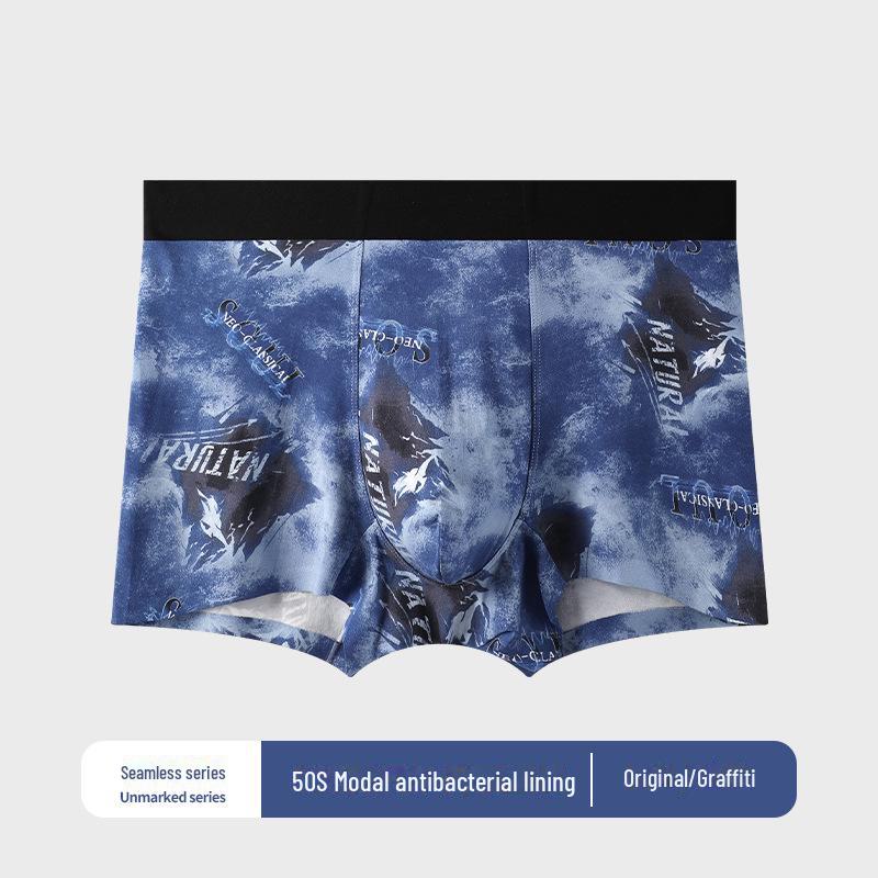 

Мужские боксеры-брифы 50 Modal Graffiti — модное, антибактериальное, дышащее, бесшовное нижнее белье для осени/зимы 3XL