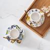 Prosperous Flowers Ceramic Tea & Coffee Cup Set - Luxurious Cup and Saucer Gift Box Souvenir