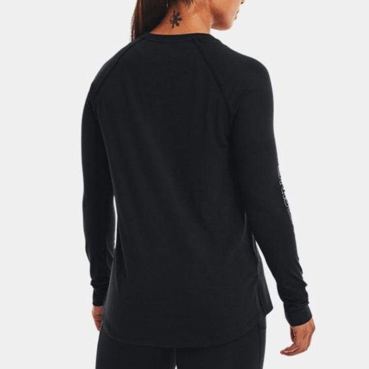 Under Armour Training Graphic Crew Neck Printed Logo Long Sleeve T-Shirt Women tops Night-Purple 1370761-590