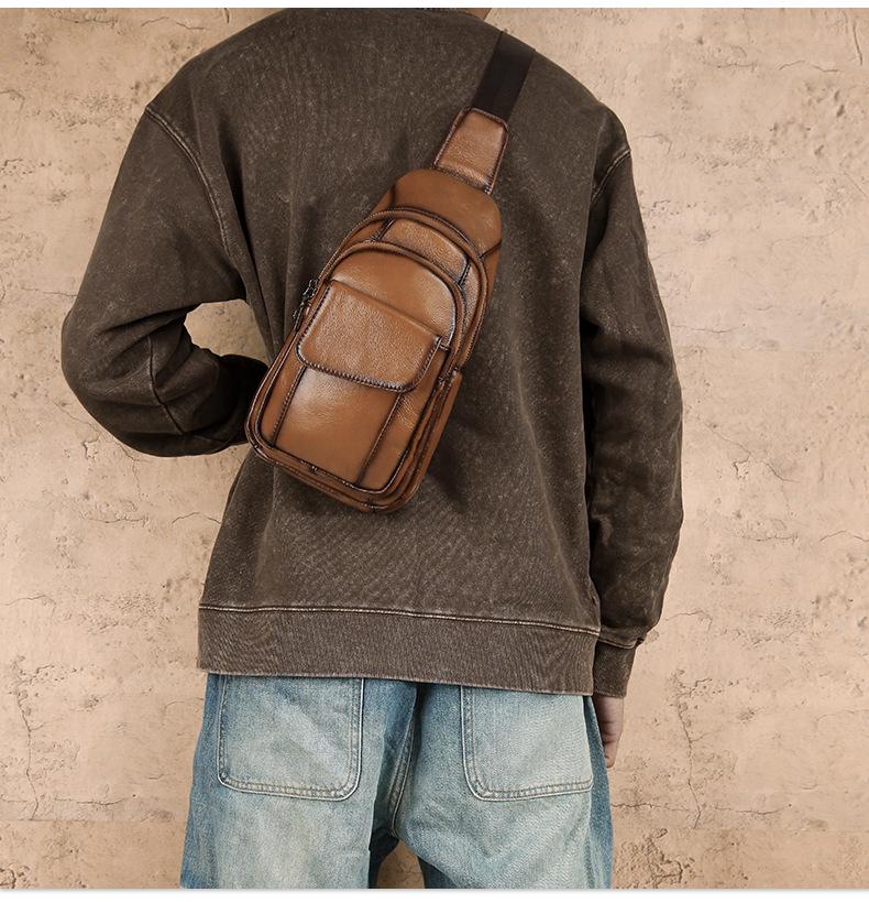 Men's Classic Multifunctional Leather Crossbody Bag