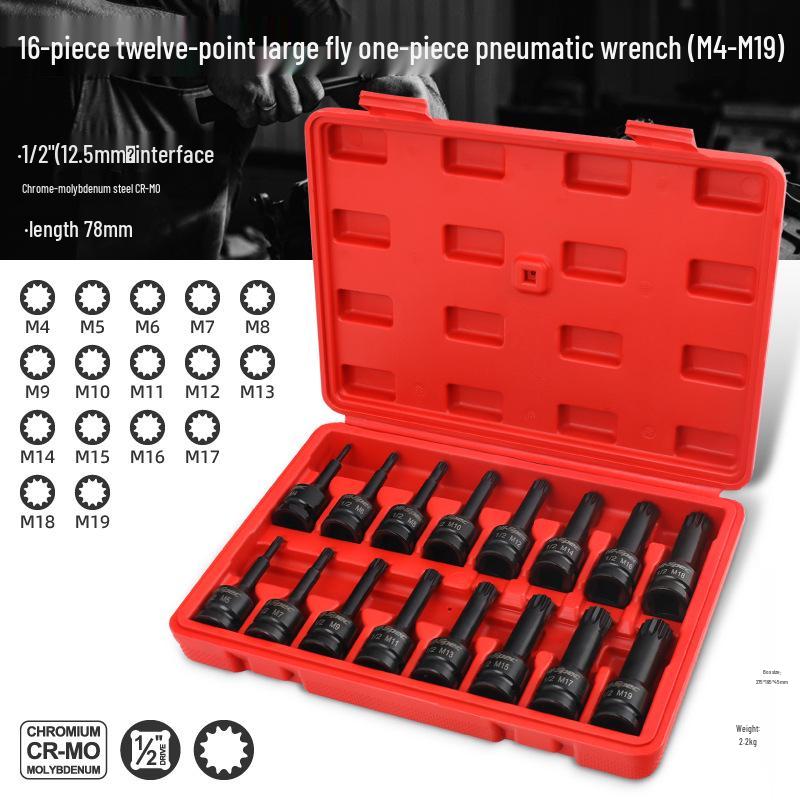 1/2" Electric Hex Socket Wrench and Screwdriver Bit Set