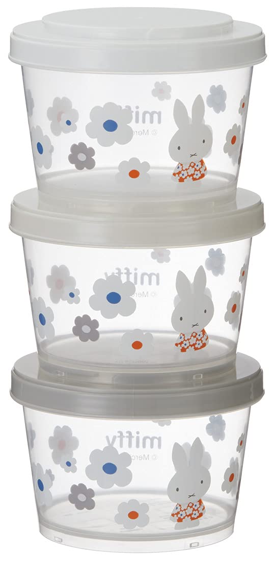

Skater Storage for Side Miffy Made in Japan SIJ3-A Containers, 3-Pack, 240ml, Dishes, Monotone,