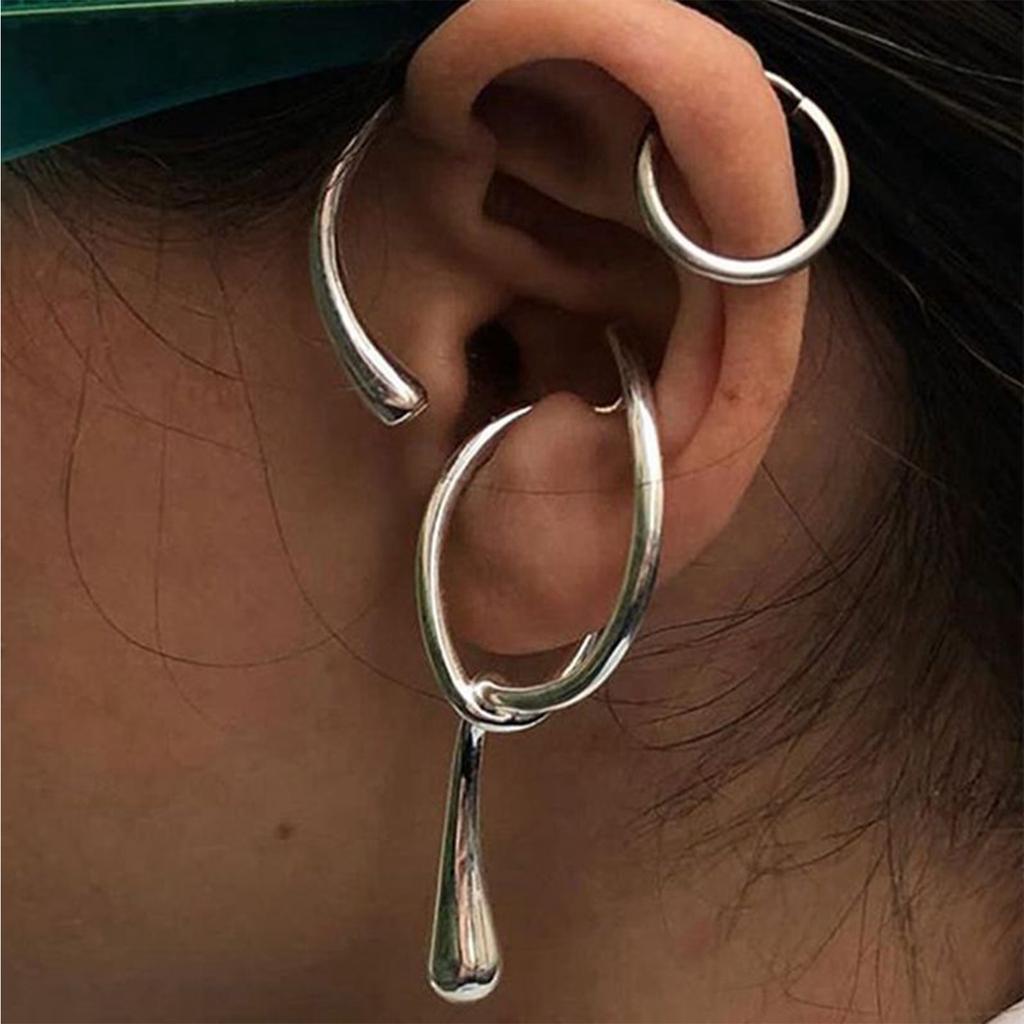 1Pc Fashion Geometric Ear Cuff for Women Exaggerated Metal Twist Line Without Piercing Jewelry Gifts Casual Wear