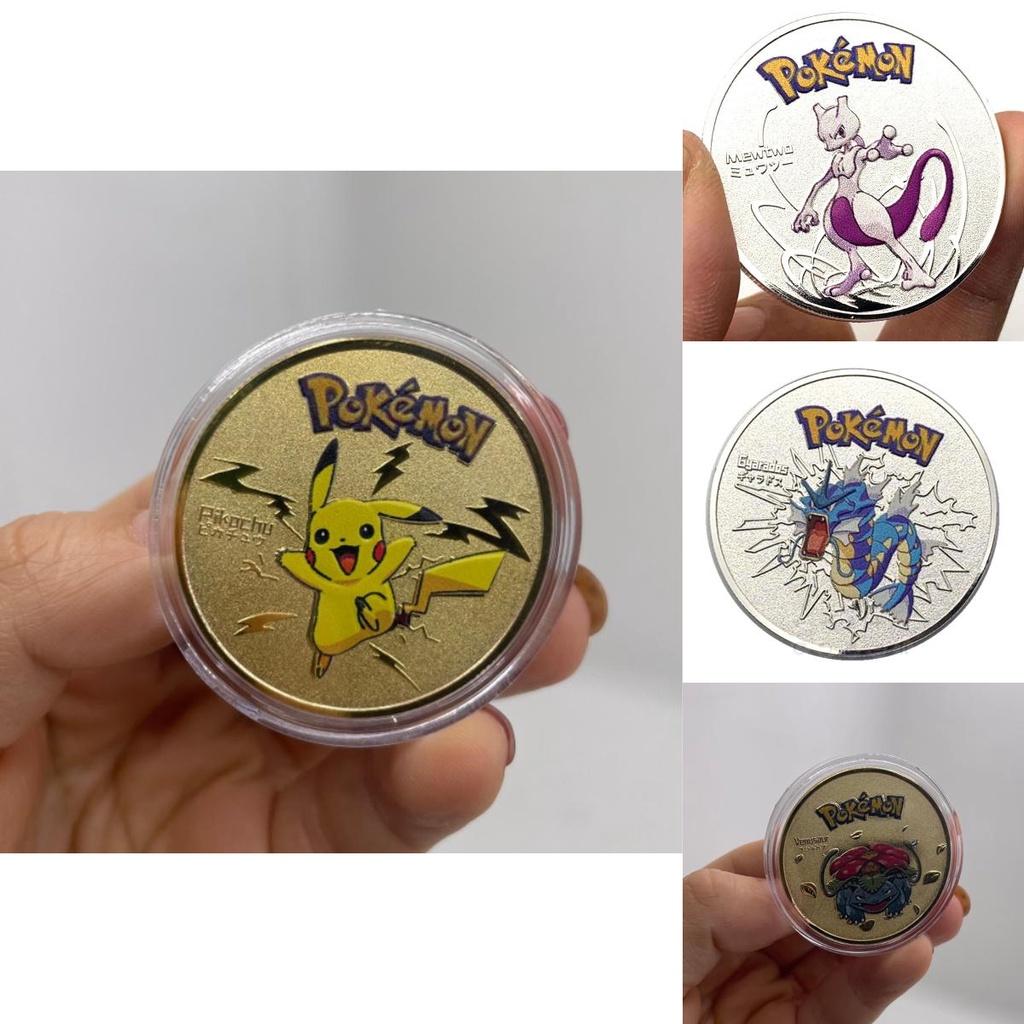 Pokemon Anime Gold Coin Game Commemorative Coin Pikachu Collection- Cute Decorative Piece