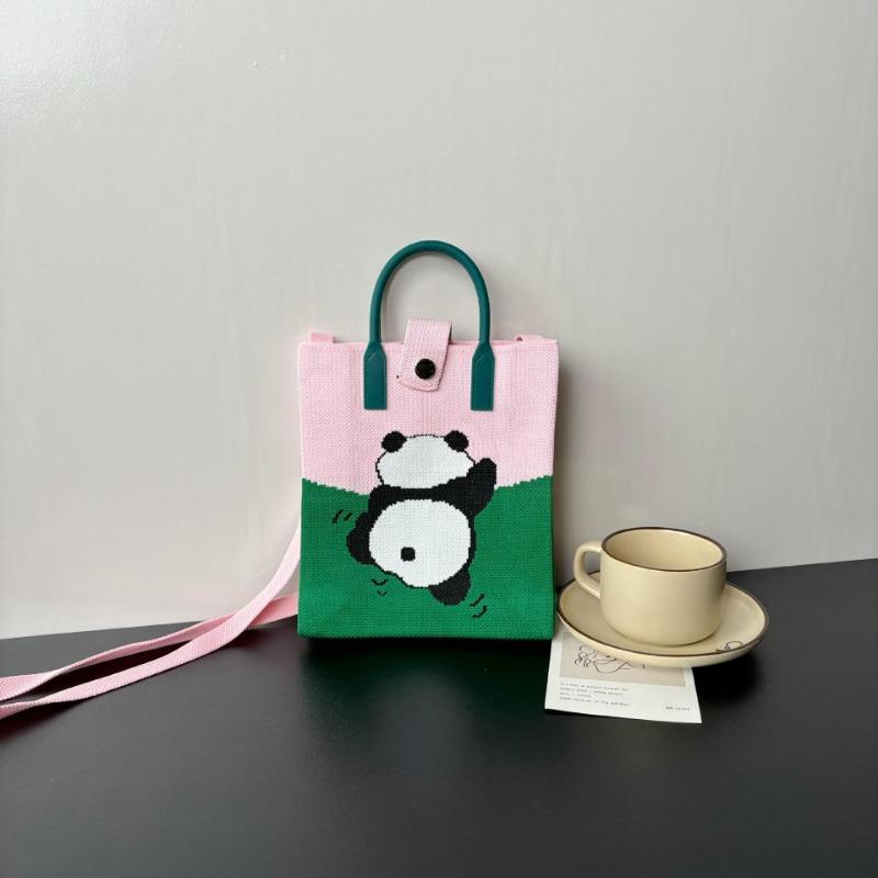 New large-capacity knitted bag, mobile phone bag, niche shoulder messenger bag, high-end, cartoon fashion handbag.