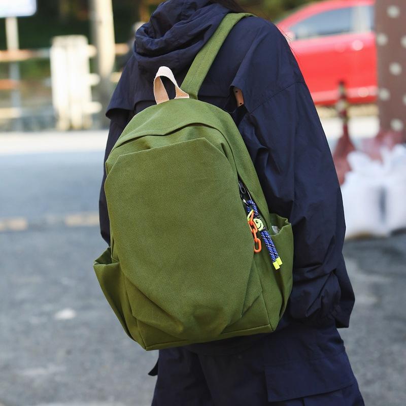 Schoolbag1011 New Solid Color Corduroy Fashion Casual Backpack Women's Simple Design Lightweight Couple Plush Backpack Women