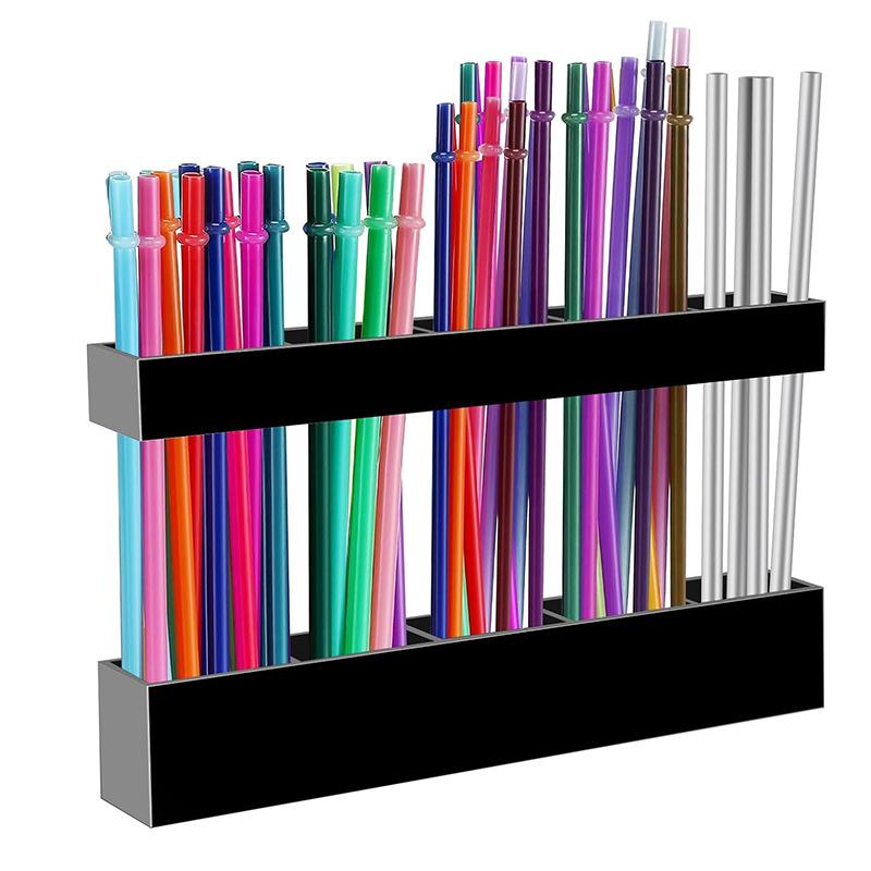 

Height Straw Holder | Plastic, Space-Saving Installation on Cabinet Doors for Easy Access, Adjustable Height Cutlery Storage Box чорний