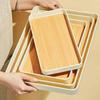 Stackable Food Serving Tray Imitation Wood Grain Dessert Fruit Tray Storage Tray  Restaurant Table