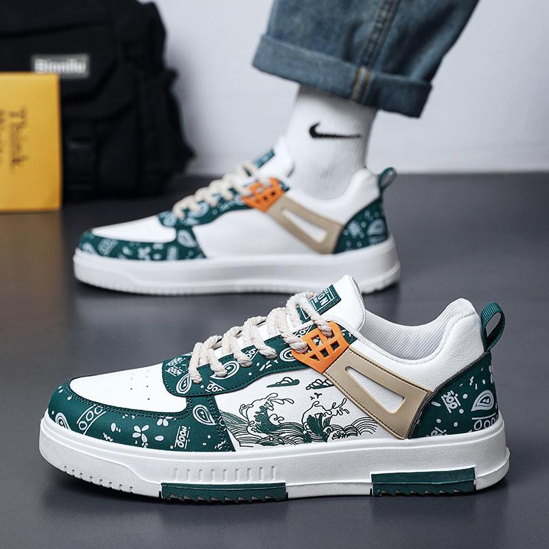 Large Size Men's Shoes Casual Shoes Flat Baseplate Shoes Summer New Versatile Sports Shoes Men's Walking Shoes Leather Shoes Canvas Shoes