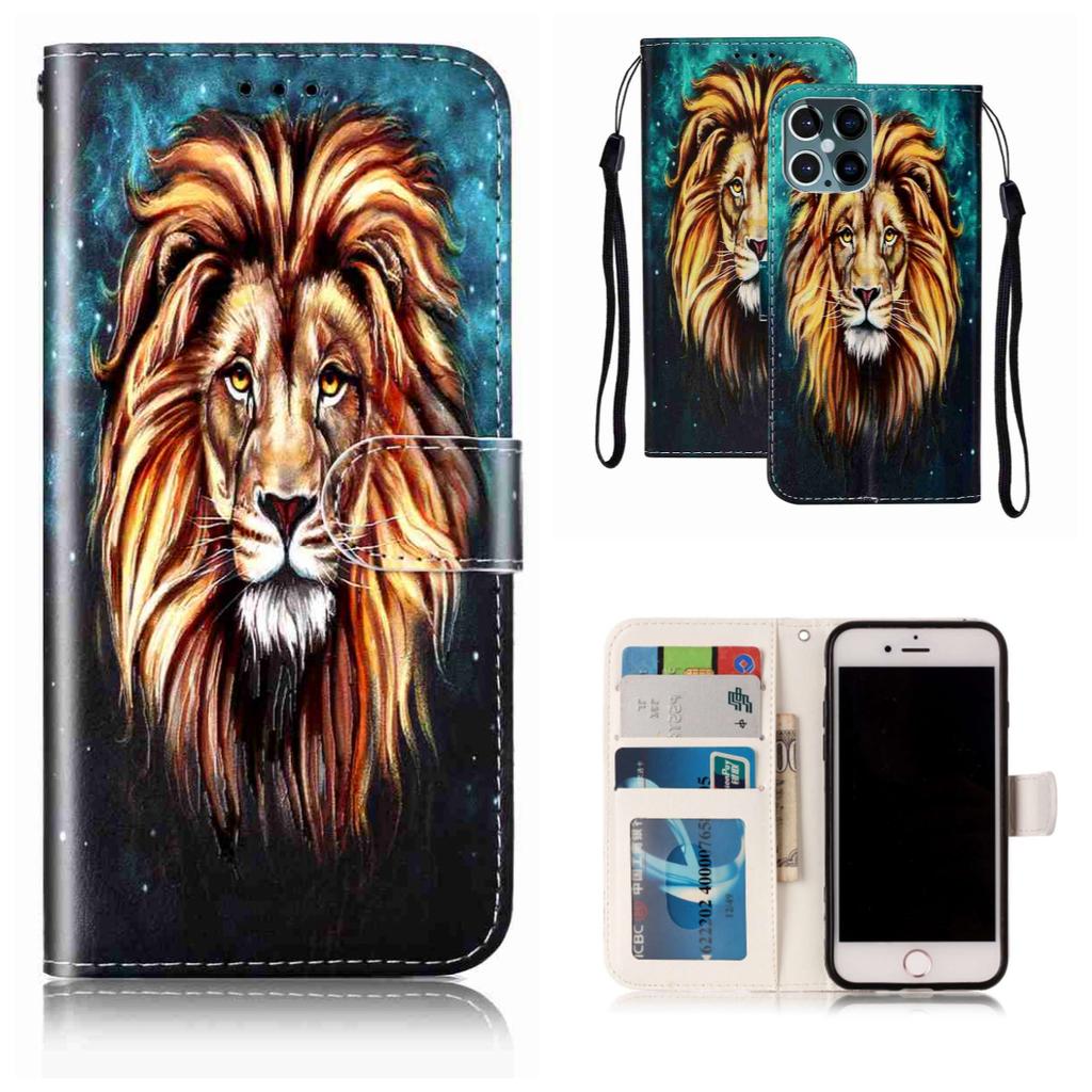 Male Lion Pattern Shockproof Card Slots PU Leather Wallet Case for iPhone,Samsung,Huawei,Xiaomi,Moto,Tecno,Google,Nokia,Oppo,ZTE,Blackview...