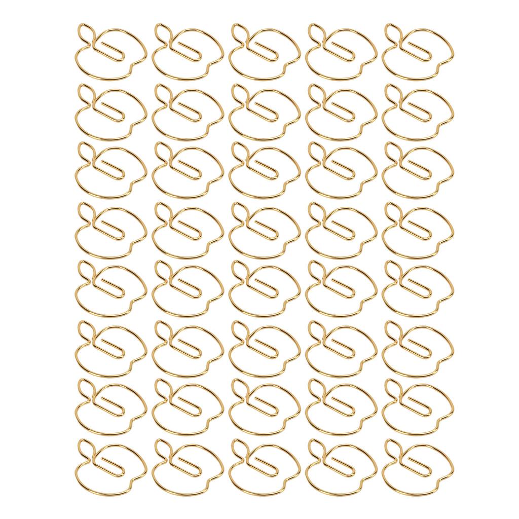 40Pcs Paper Clip Golden Apples Shape Creativity Personality Large Size Craft Paperclip for Home Offi