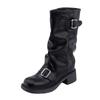 Korean new sleeve trousers boots belt buckle fashionable outer wear fashion boots long tube but knee thick sole heightening boots
