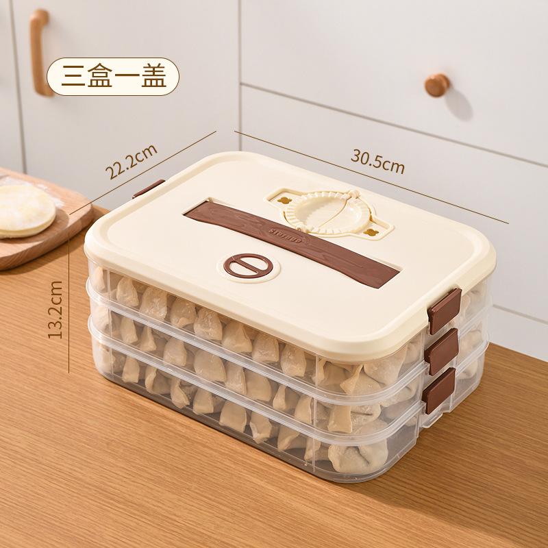 Food-Grade Dumpling Storage Container for Fridge Freezer-Safe Tray for Dumplings Wontons Fresh-Keeping Box for Ravioli