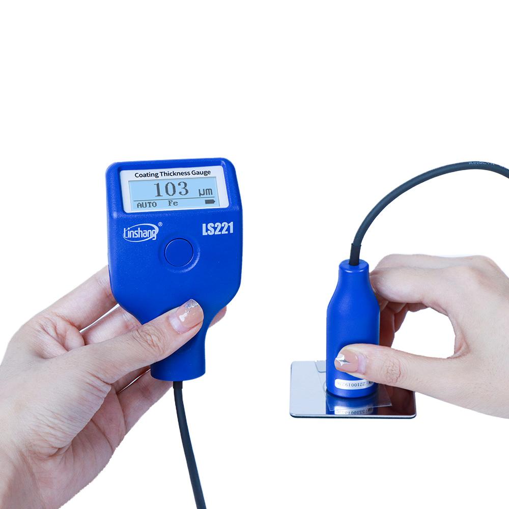 Coating Thickness Measuring Device Meter Powder Tester Aluminum Coating Thickness Gauge With External Cable Probe 0.0-5000μm синий