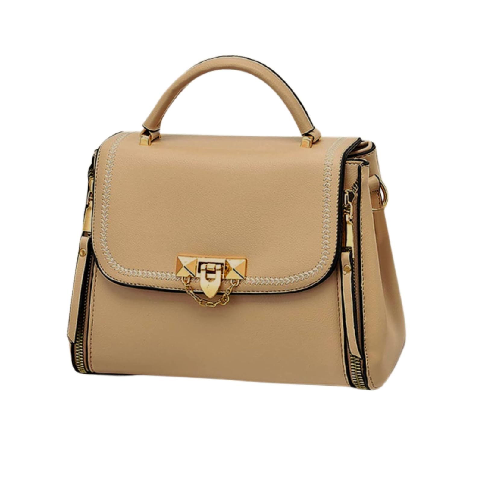 

Handbag Shoulder Zipper Design Crossbody 2WAY Small PU Leather Outing Small Bag [MYSKUFT] Women s (Apricot) абрикосовий