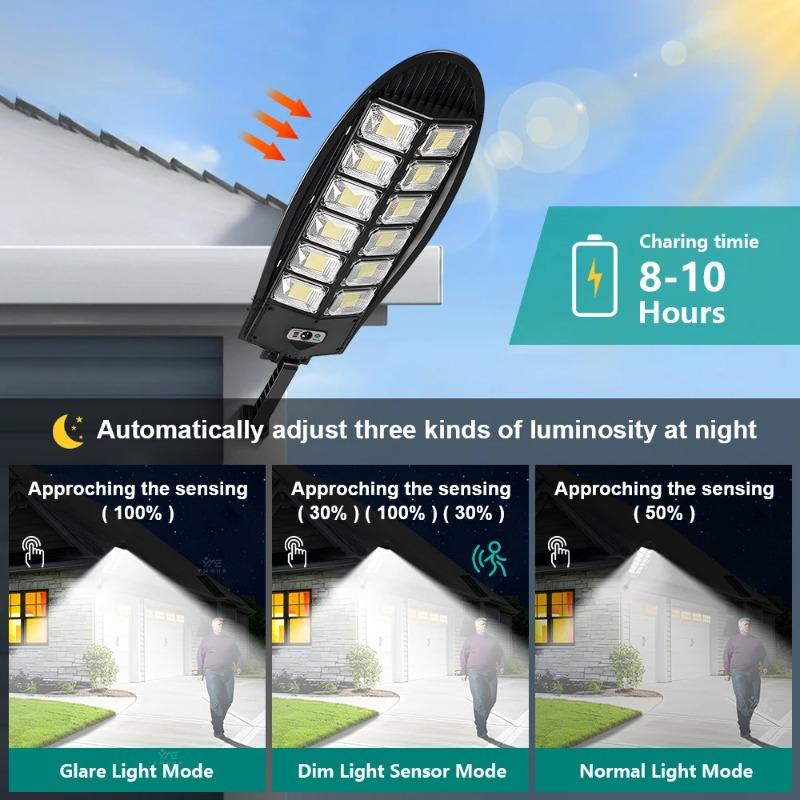 Super Bright Solar Street Lamp For Outdoor Solar LED  Lights IP65 Waterproof Lamp With Motion Sensor Garden Decoration