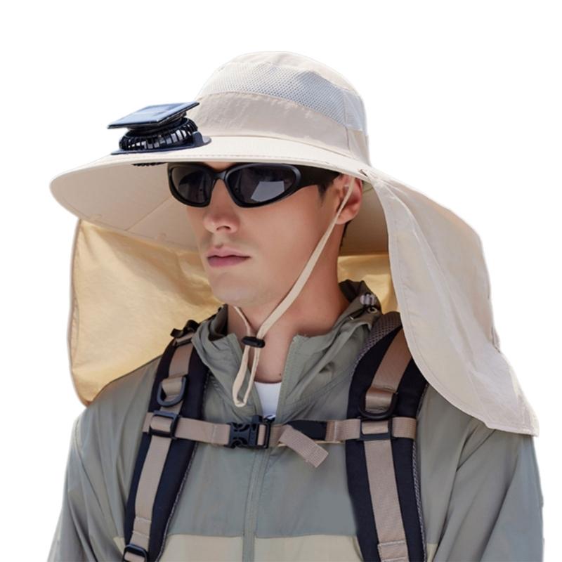 Rechargeable Outdoor Hat Built In Fan Solar Charging Lightweight Breathable Sun Protection For Men Women