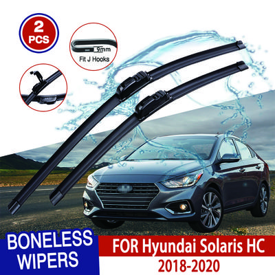 Für Hyundai Solaris HC 2018-2020 Auto-Scheibenwischer, U-Typ, weicher Gummi, rahmenlos, ohne Halterung, Auto-Scheibenwischer, 24"+16"