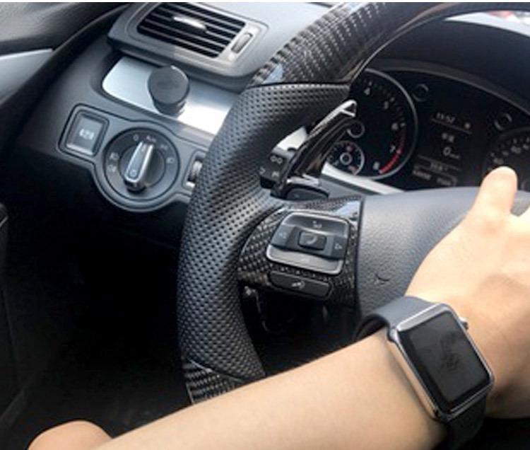 Real Carbon Fiber T-Carbon Steering Wheel Paddles for VW Golf 6, Scirocco, Magotan, Tiguan GTI