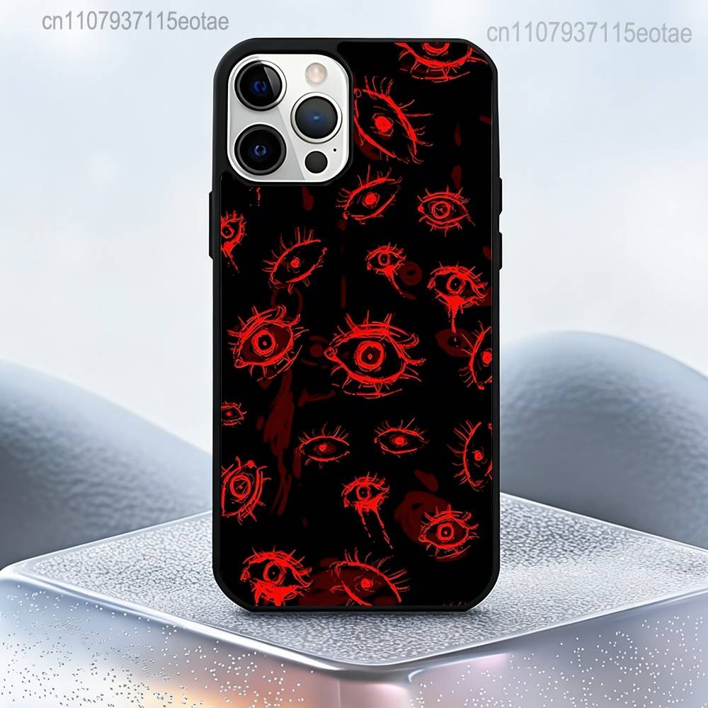 Horror Scary Face Eyes Case For iPhone 17,16,15,14,13,12,11,Pro,Max,Plus,Mini,SE4,E Magnetic Magsafe Wireless Charging