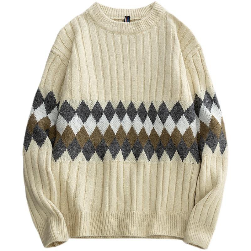 Winter Men 'S Round Neck Thicken Sweater Loose Knitwear Sweater Warm Bottoming Shirt 
