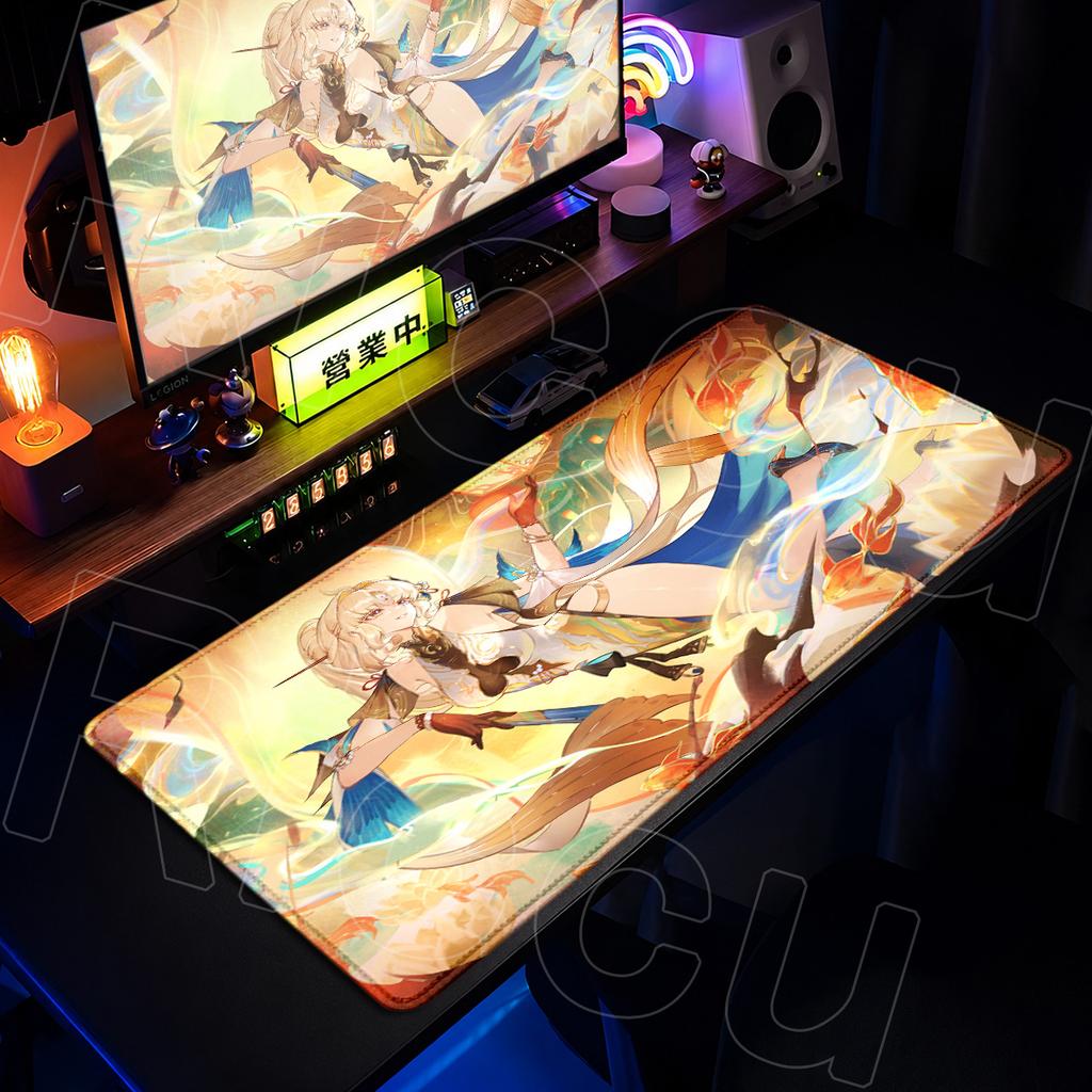 ESports Gaming Mouse Pad Washable Computer Keyboard Rug Anime Cute Girl Table Carpet Mouse Pad Wuthering Waves Suisui Soft Mat