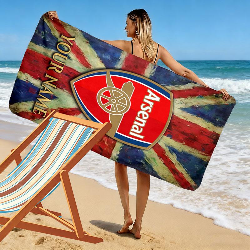 Custom Arsenal Print Beach Towel, Large Soft Quick Dry Towel for Beach Camping Swimming