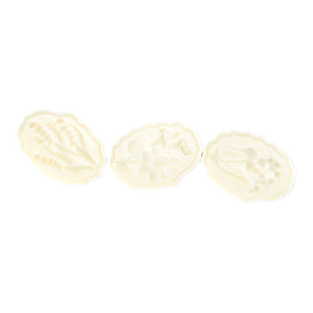 White Moon Cake Mould Hand Pressed Embossed Stamp Mold Mid-autumn Festival