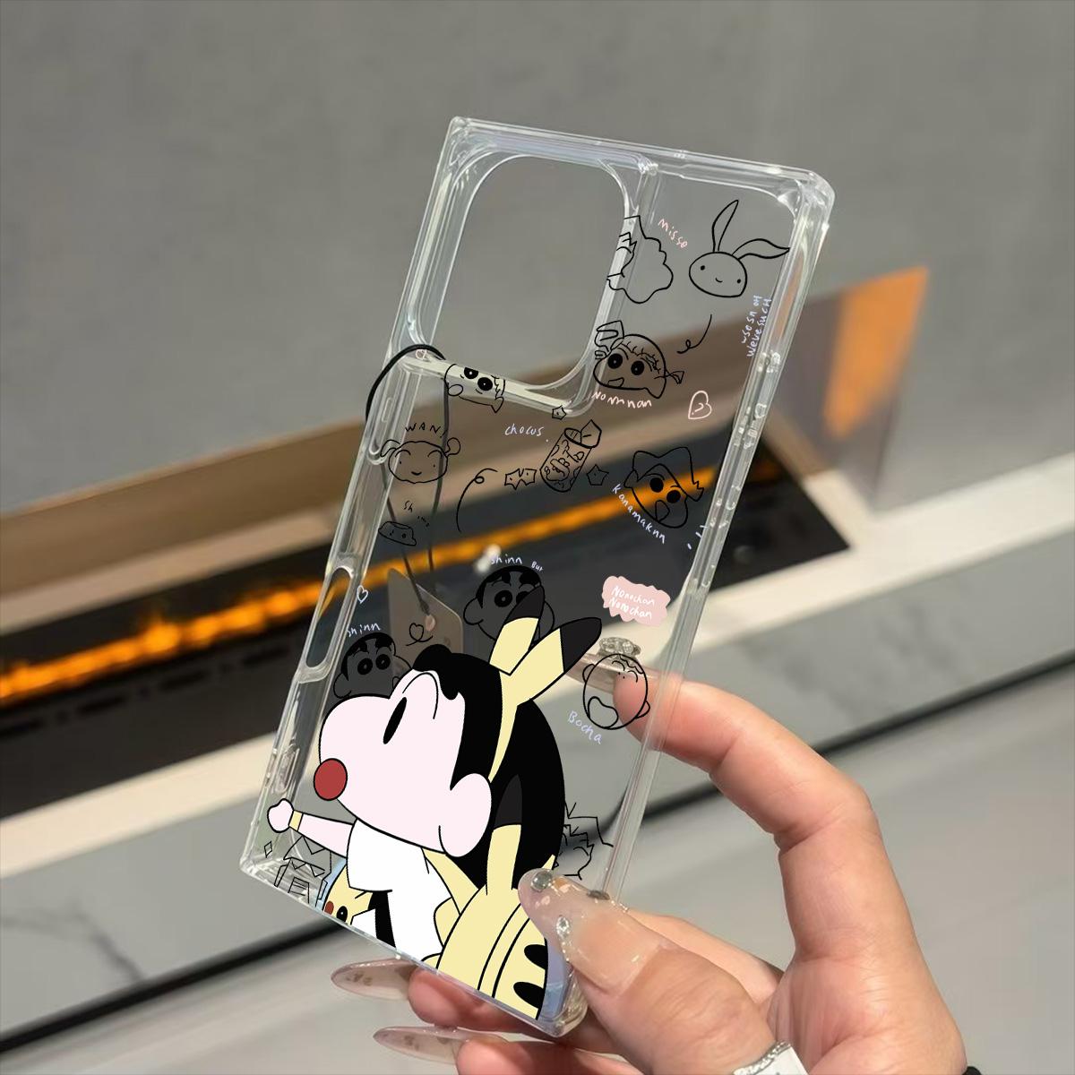 

Прозрачный квадратный чехол-накладка для iPhone 14 Pro Max 12 15 Plus 11 16 ProMax 13, защита от окисления, чехол с рисунком мальчика Пикачу iphone 11 ProMax