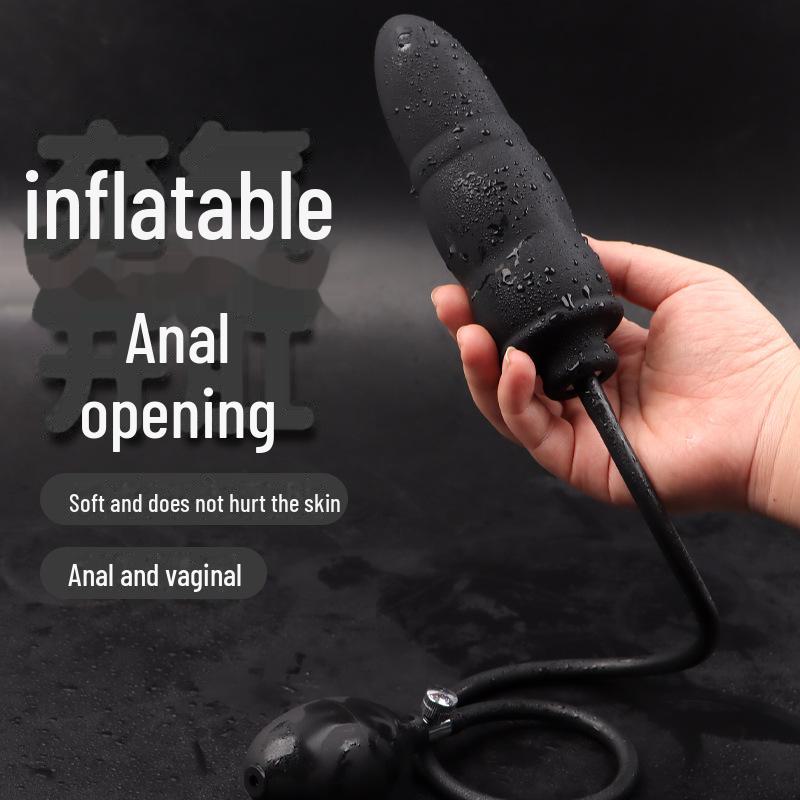 Silicone Inflatable Anal Plug with Simulated Expansion for Men and Women