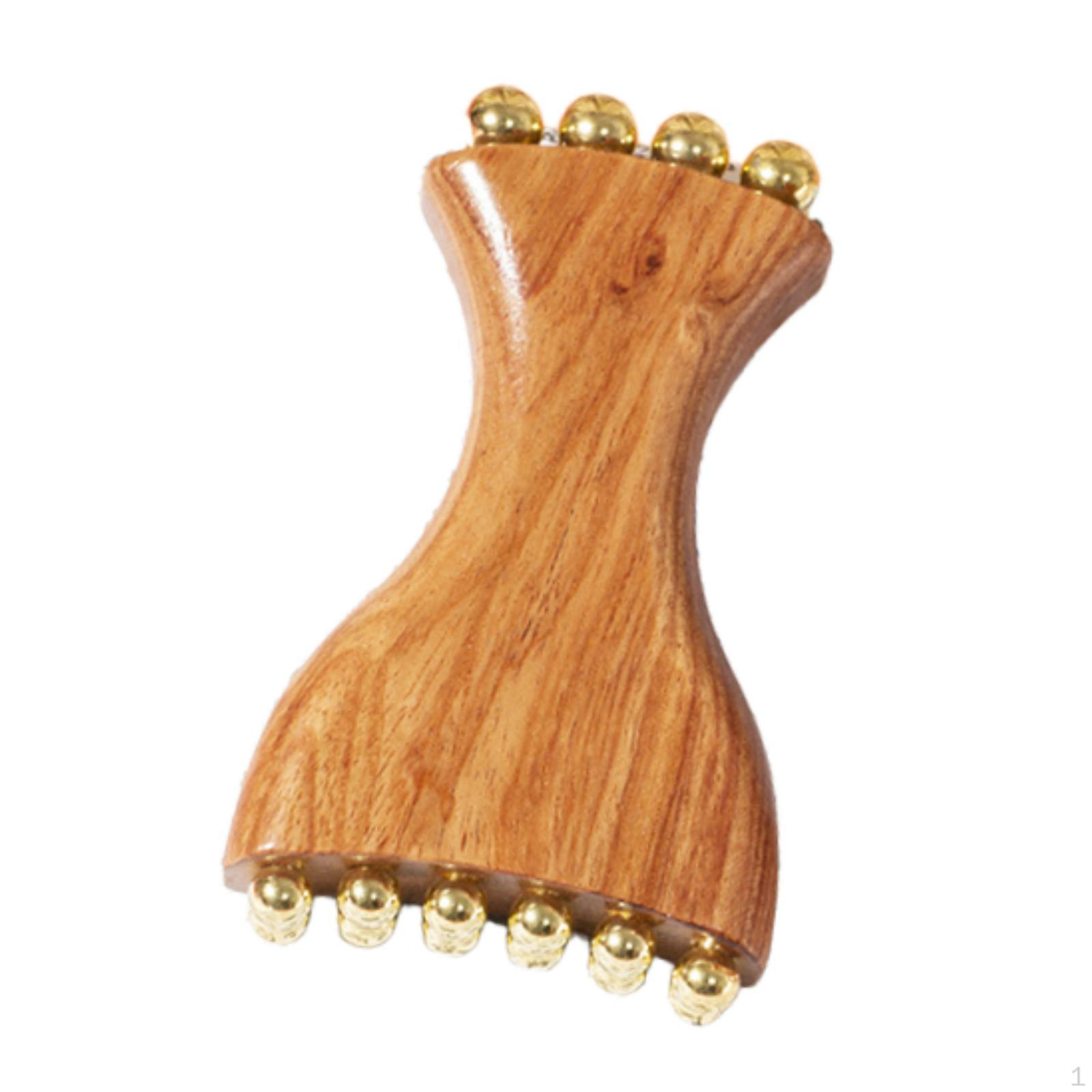 

Gua Sha Facial Tool Massager And Made of Wood Copper for Contouring Relaxing Women Wood Color