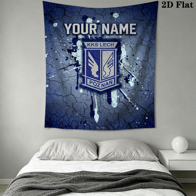Custom KKS Lech Poznań Wall Hanging Printed Fabric Blanket Decorative Tapestries for Bedroom Living Room Home Decor
