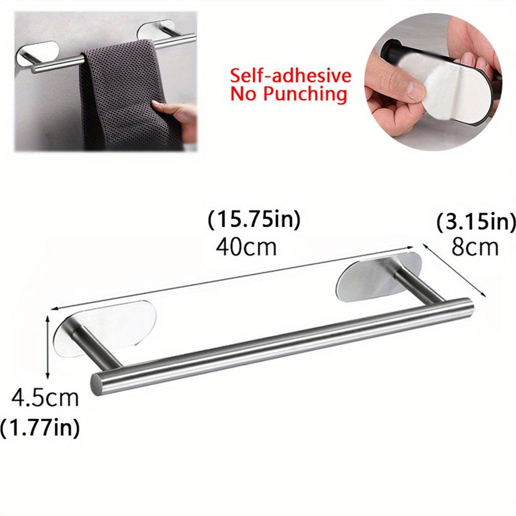 Handtuchhalter für Badezimmer, Klebbarer Handtuchhalter, Halter für Gästehandtücher, Küchenhandtuchhalter, Handtuchhalter ohne Bohren, Badezimmerzubehör