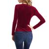 Fashion Sexy Solid Color Slim Pleated Top Women's V-Neck Long Sleeved Blouse Spring and Autumn Women's T-Shirt Clothes