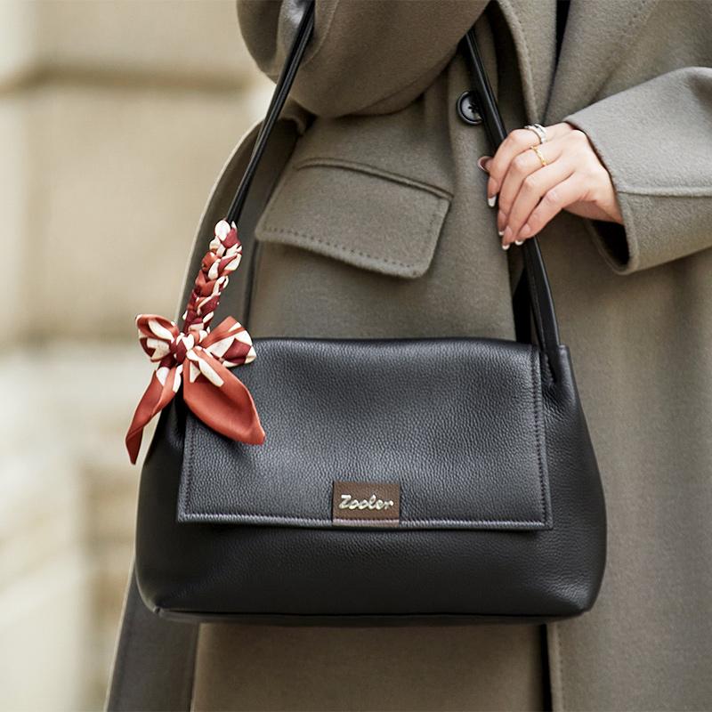 

Мягкая натуральная кожаная сумка через плечо из натуральной кожи женская с двойным ремнем деловые сумки женские сумки