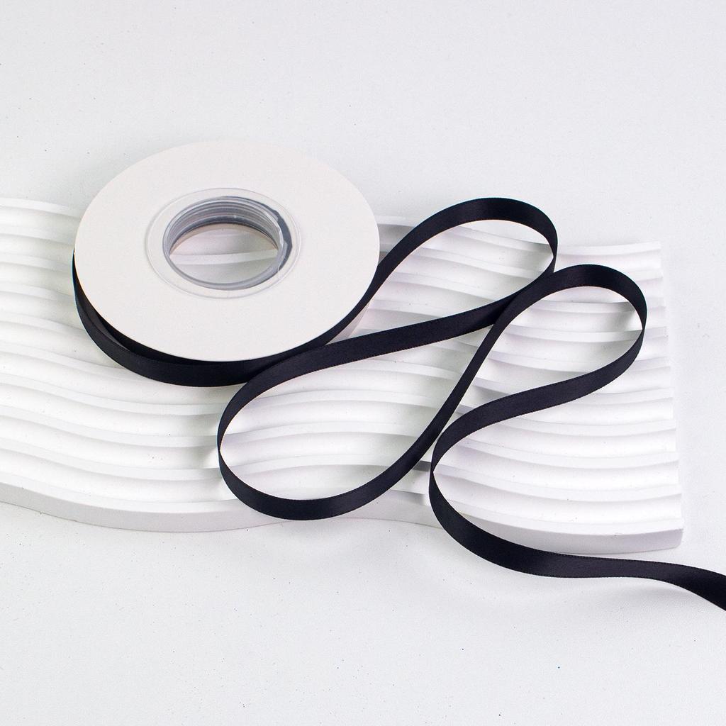 1cm Solid Matte Polyester Ribbon for Fresh Flower Bouquets - Single Color Woven Macaron Ribbon