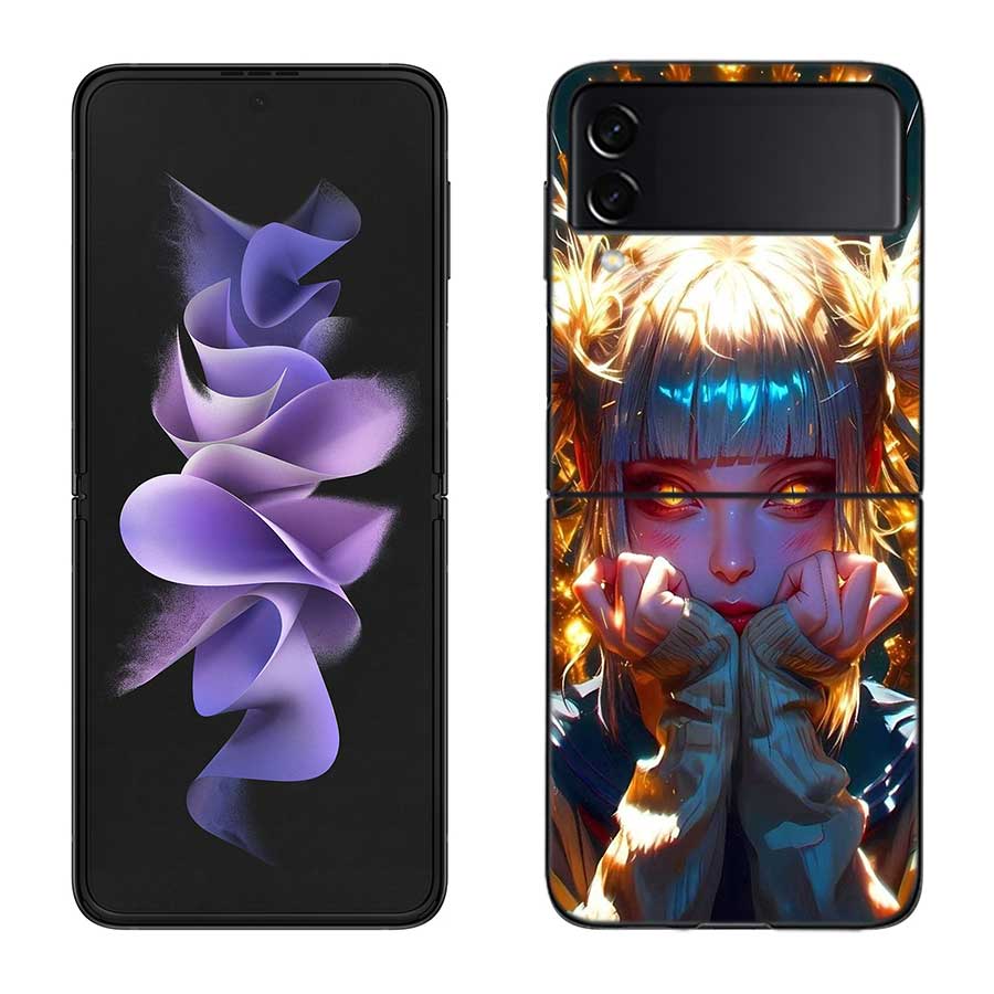Himiko Toga Anime Phone Case For Samsung Z Flip 7 6 5G Galaxy Z Flip 5 4 3 Black Hard Cell Cover Luxury PC Shell Coque