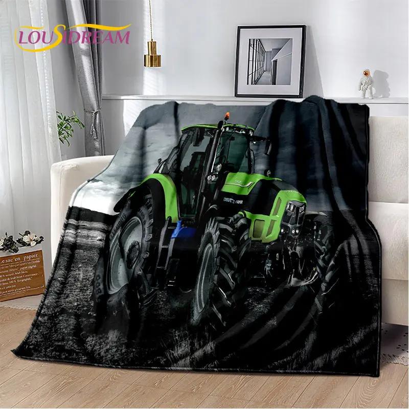 Car Tractor Truck Series Pattern Soft Plush Blanket,Flannel Blanket Throw Blanket for Living Room Bedroom Bed Sofa Picnic Cover