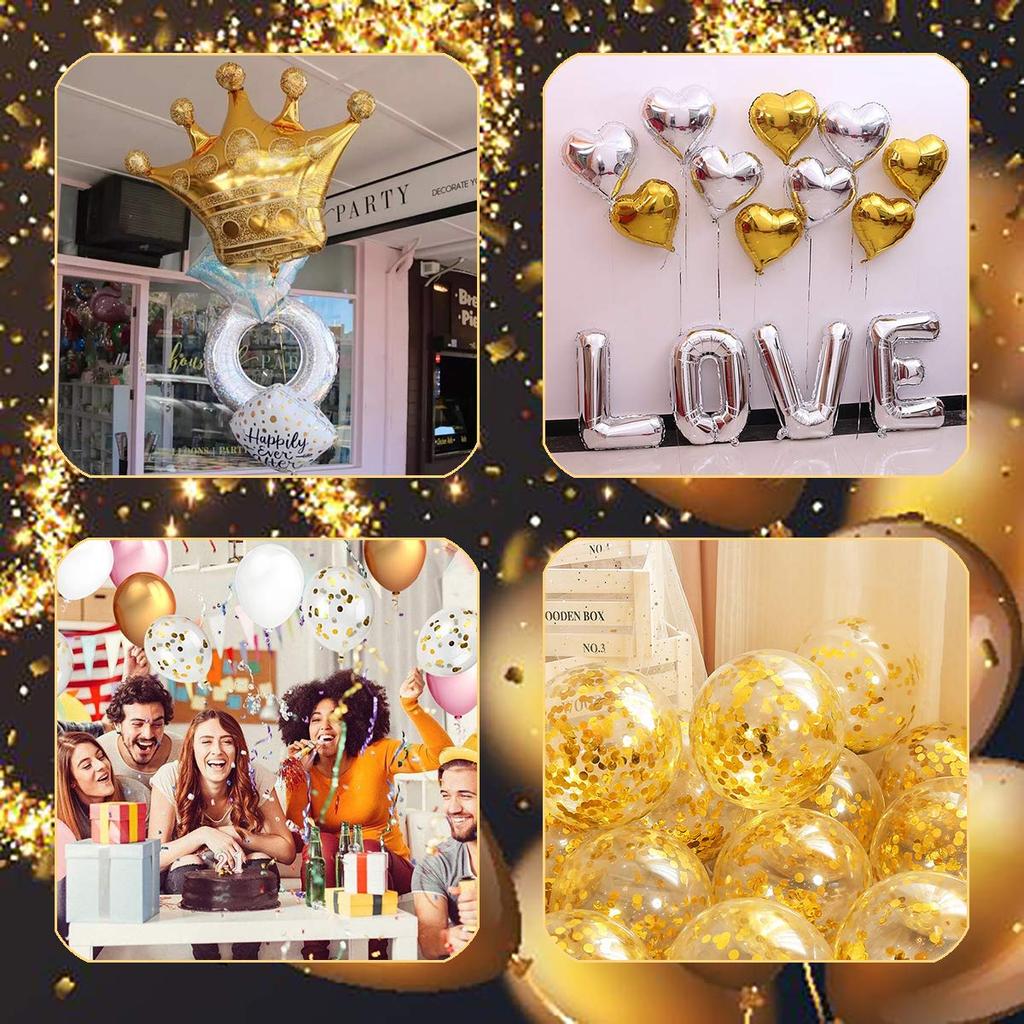 G&H Balloon Birthday Decoration Set 45 Pieces Happy Birthday Balloons Gold Crown Unisex