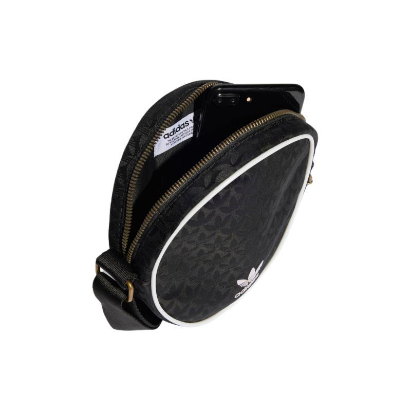 Adidas Recycled Polyester Sports One Shoulder Small Round Bag Unisex Black & White Adidas IT7388