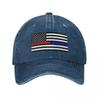 New American Flag Baseball Cap Thin Blue and Red Line Unisex Women Sunshade Trucker Dad Hat Summer Casual Running Hippie Baseball C