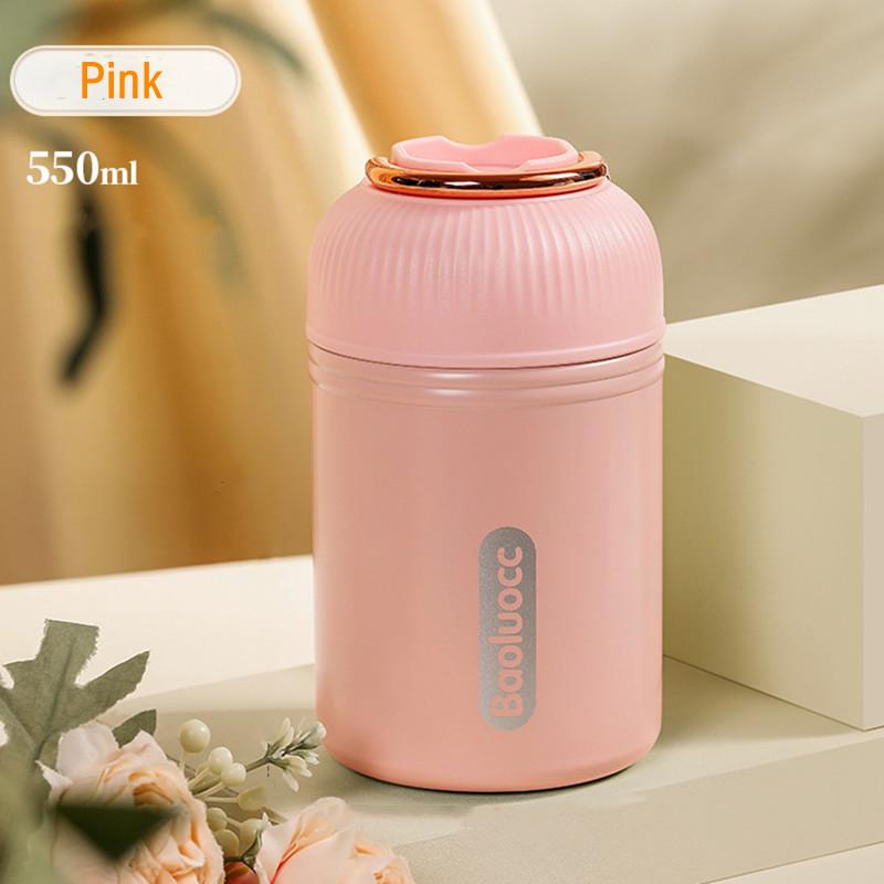 550ml Fashion Stainless Steel 316 Braised Flask Thermal Lunch Box Stew Beaker Girl Student Leak-Proof Vacuum Flask Tumbler