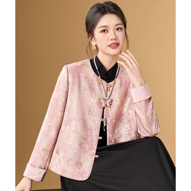 New Chinese Style Jacquard Disc Button Jacket L