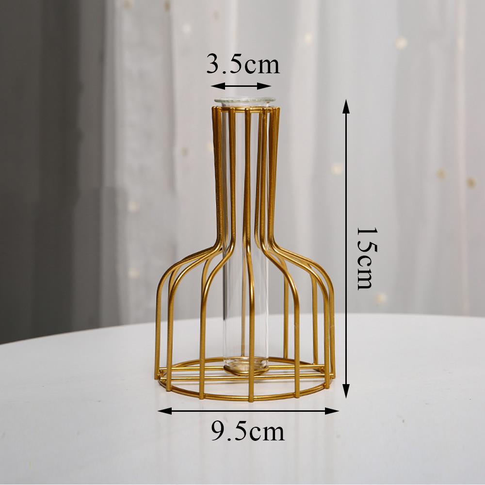 Minimalist  Iron Flower Vase Metal Flower Stand Desktop Vase Hydroponic Vase Home Decoration Hollowed Out Creative Simple