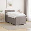 Box Spring Bed with Mattress and Headboard Taupe 90 x 200 cm Fabric