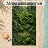 Forest Theme Soft Beach Towel Personalized Custom Name Text Towel Portable for Beach Pool Travel