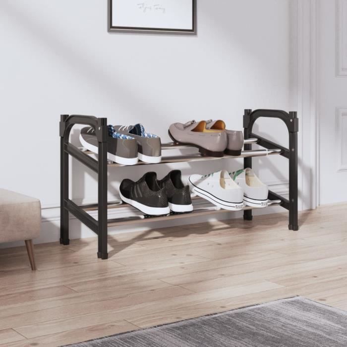 VidaXL Meuble à chaussures extensible avec 2 étagères 119x24x37 cm 344369